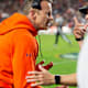 Auburn Tigers head coach Bryan Harsin talks with an official during the Iron Bowl at Jordan-Hare Stadium in Auburn, Ala., on Saturday, Nov. 27, 2021. Alabama Crimson Tide defeated Auburn Tigers 24-22 in 4OT.
